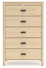 Cabinella Queen Platform Panel Bed with Dresser and Chest in Tan from Ashley - Luna Furniture