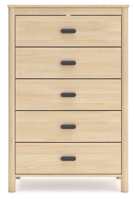 Cabinella Tan Queen Platform Panel Bed with Dresser and Chest from Ashley - Luna Furniture
