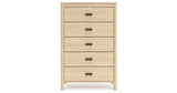 Cabinella Full Platform Bed with Dresser, Chest and Nightstand in Tan from Ashley Furniture - Luna Furniture