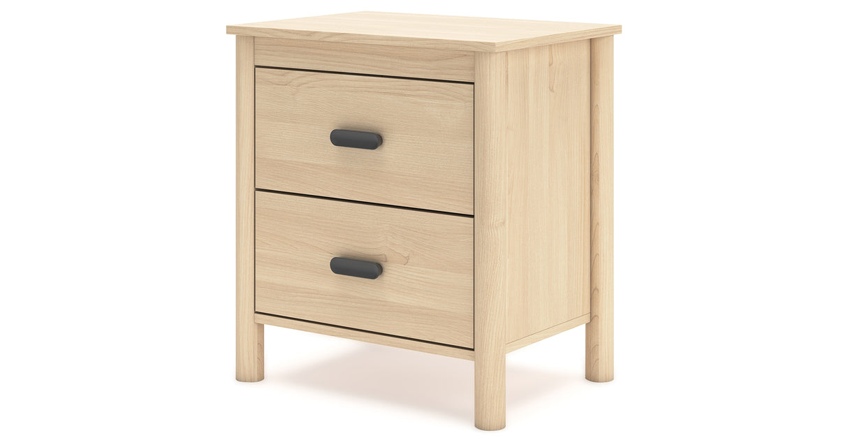 Cabinella Queen Platform Panel Bed with 2 Nightstands in Tan from Ashley - Luna Furniture