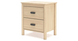 Cabinella Queen Platform Panel Bed with 2 Nightstands in Tan from Ashley - Luna Furniture