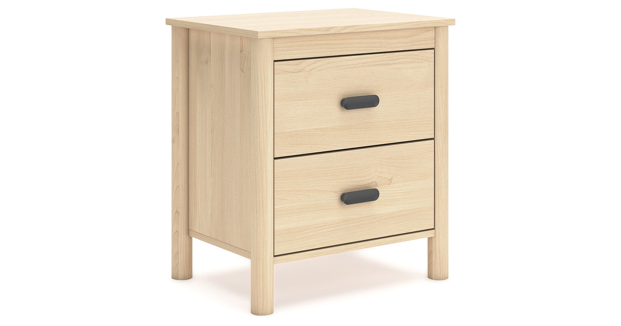 Cabinella Queen Platform Panel Bed with 2 Nightstands in Tan from Ashley - Luna Furniture
