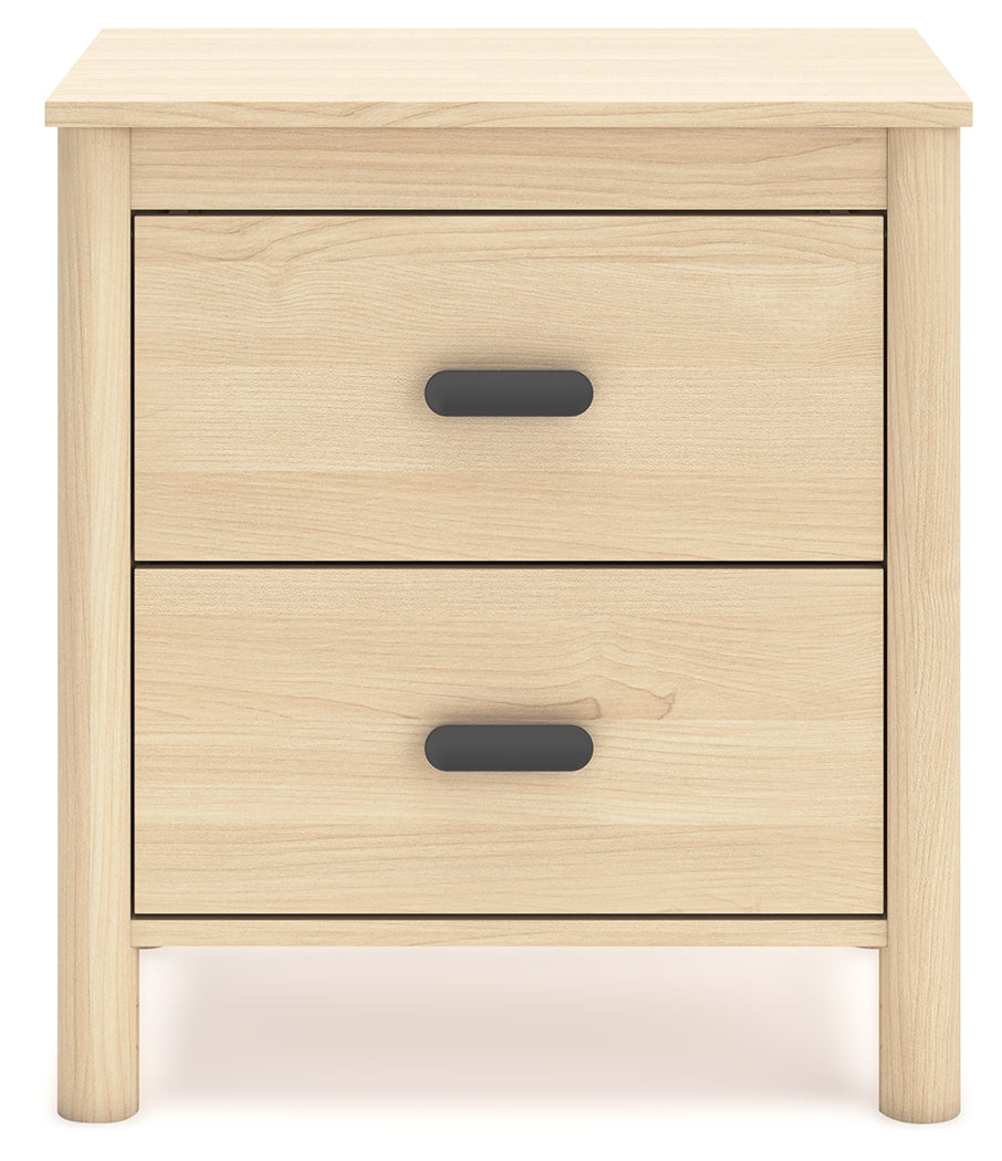 Cabinella Full Panel Headboard with 2 Nightstands in Tan from Ashley Furniture - Luna Furniture