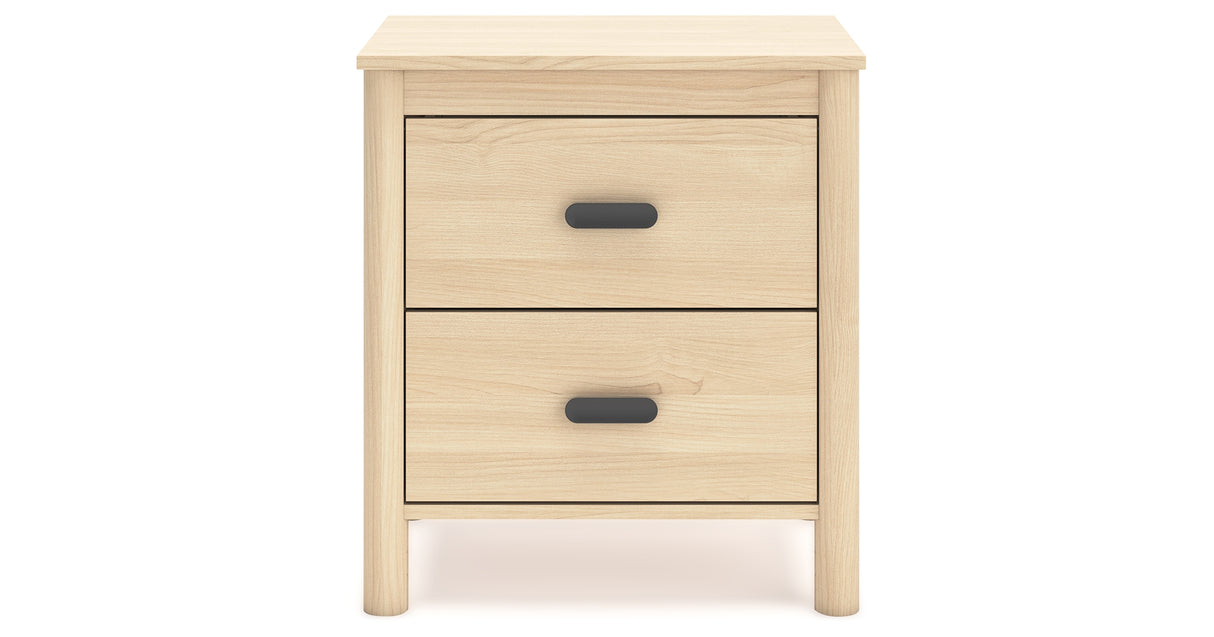 Cabinella Queen Platform Panel Bed with 2 Nightstands in Tan from Ashley - Luna Furniture