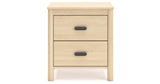 Cabinella Queen Platform Panel Bed with 2 Nightstands in Tan from Ashley - Luna Furniture