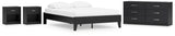 Finch Black Queen Platform Bed with Dresser and 2 Nightstands from Ashley - Luna Furniture