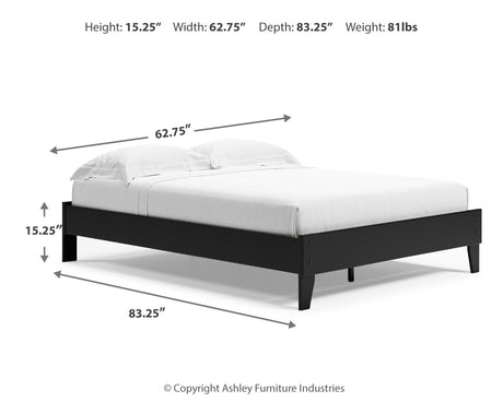 Finch Black Queen Platform Base Bed from Ashley - Luna Furniture