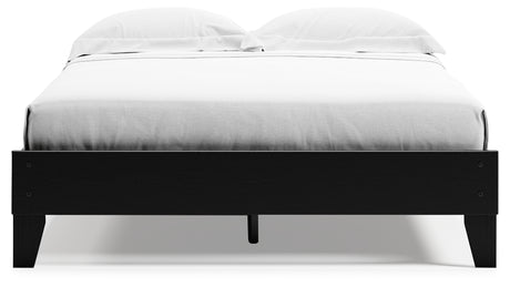 Finch Queen Platform Bed with 2 Nightstands in Black from Ashley - Luna Furniture
