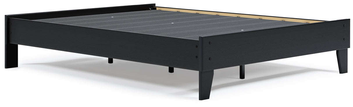 Finch Black Queen Platform Base Bed from Ashley - Luna Furniture