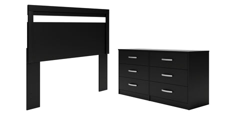 Finch Black Queen Panel Headboard with Dresser from Ashley Furniture - Luna Furniture