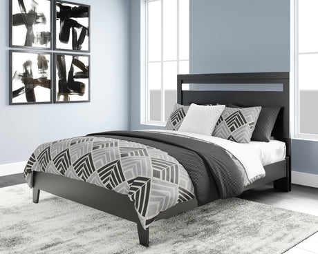 Finch Black Queen Platform Bed from Ashley - Luna Furniture