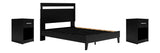 Finch Black/Brown Queen Panel Platform Bed with 2 Nightstands from Ashley Furniture - Luna Furniture