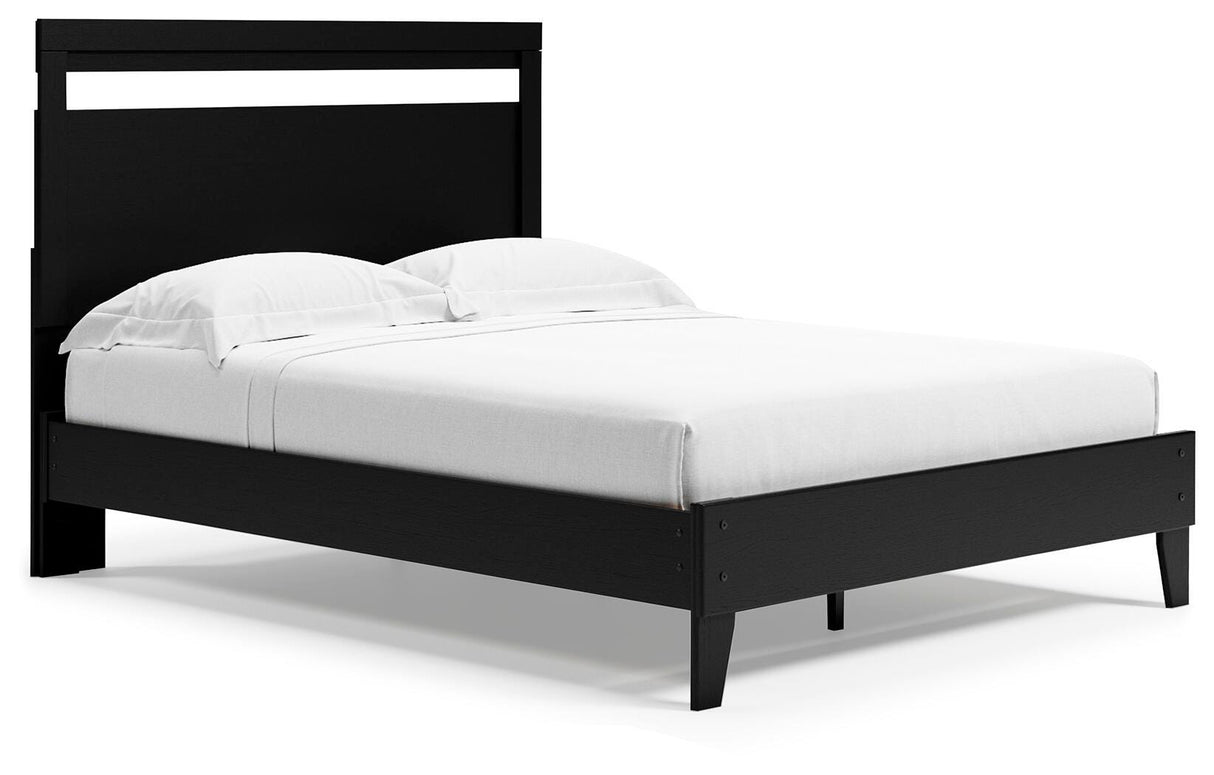 Finch Black Queen Platform Bed from Ashley Furniture - Luna Furniture