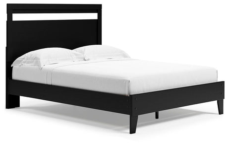 Finch Black Queen Platform Bed from Ashley Furniture - Luna Furniture