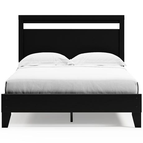 Finch Black Queen Platform Bed from Ashley - Luna Furniture