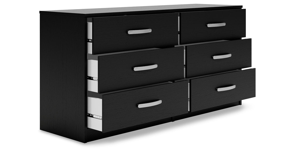 Finch Queen Panel Platform Bed with Dresser, Chest and Nightstand in Black/Brown from Ashley Furniture - Luna Furniture