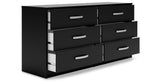 Finch Queen Panel Platform Bed with Dresser, Chest and Nightstand in Black/Brown from Ashley Furniture - Luna Furniture