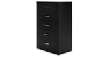 Finch Queen Panel Platform Bed with Dresser, Chest and Nightstand in Black/Brown from Ashley Furniture - Luna Furniture