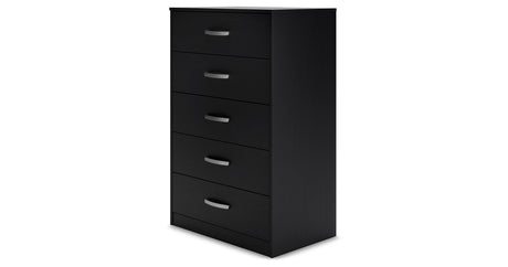 Finch Queen Panel Platform Bed with Dresser, Chest and Nightstand in Black/Brown from Ashley Furniture - Luna Furniture