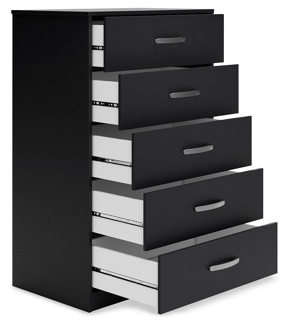 Finch Black Chest of Drawers from Ashley - Luna Furniture