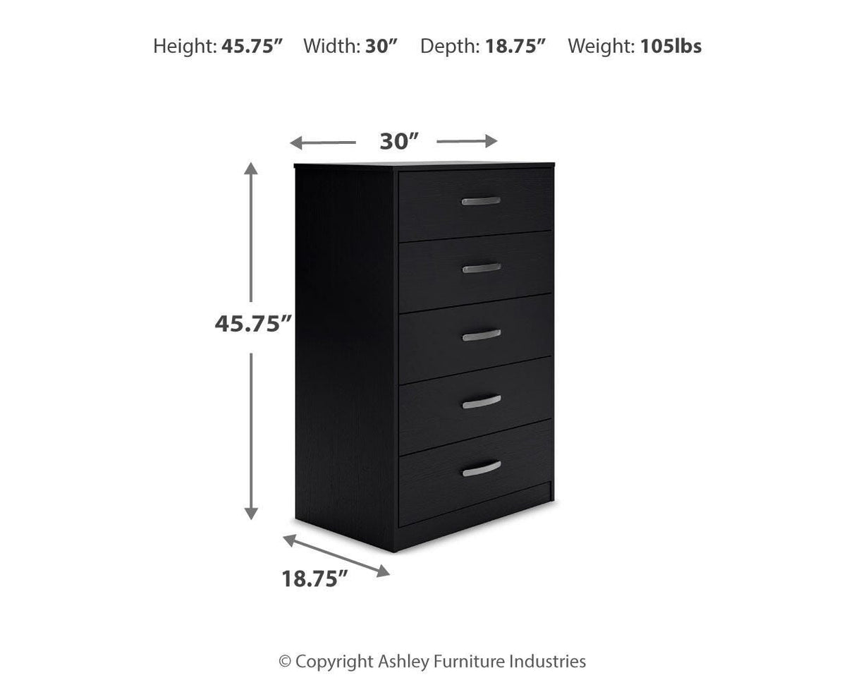 Finch Black Chest of Drawers from Ashley - Luna Furniture