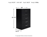 Finch Black Chest of Drawers from Ashley - Luna Furniture