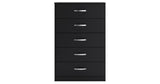 Finch Queen Panel Headboard with Dresser, Chest and Nightstand in Black from Ashley Furniture - Luna Furniture