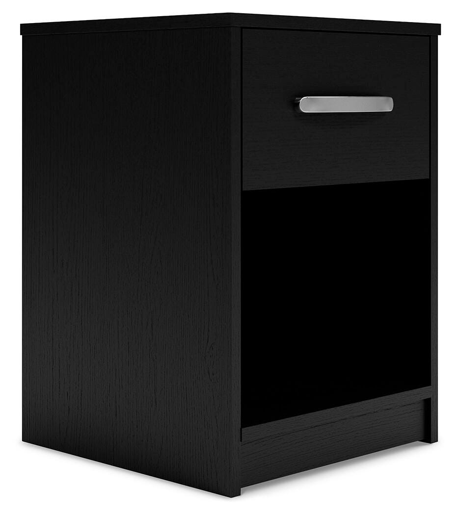 Finch Black Queen Panel Platform Bed with Dresser and Nightstand from Ashley - Luna Furniture