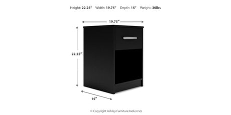 Finch Black Nightstand from Ashley Furniture - Luna Furniture