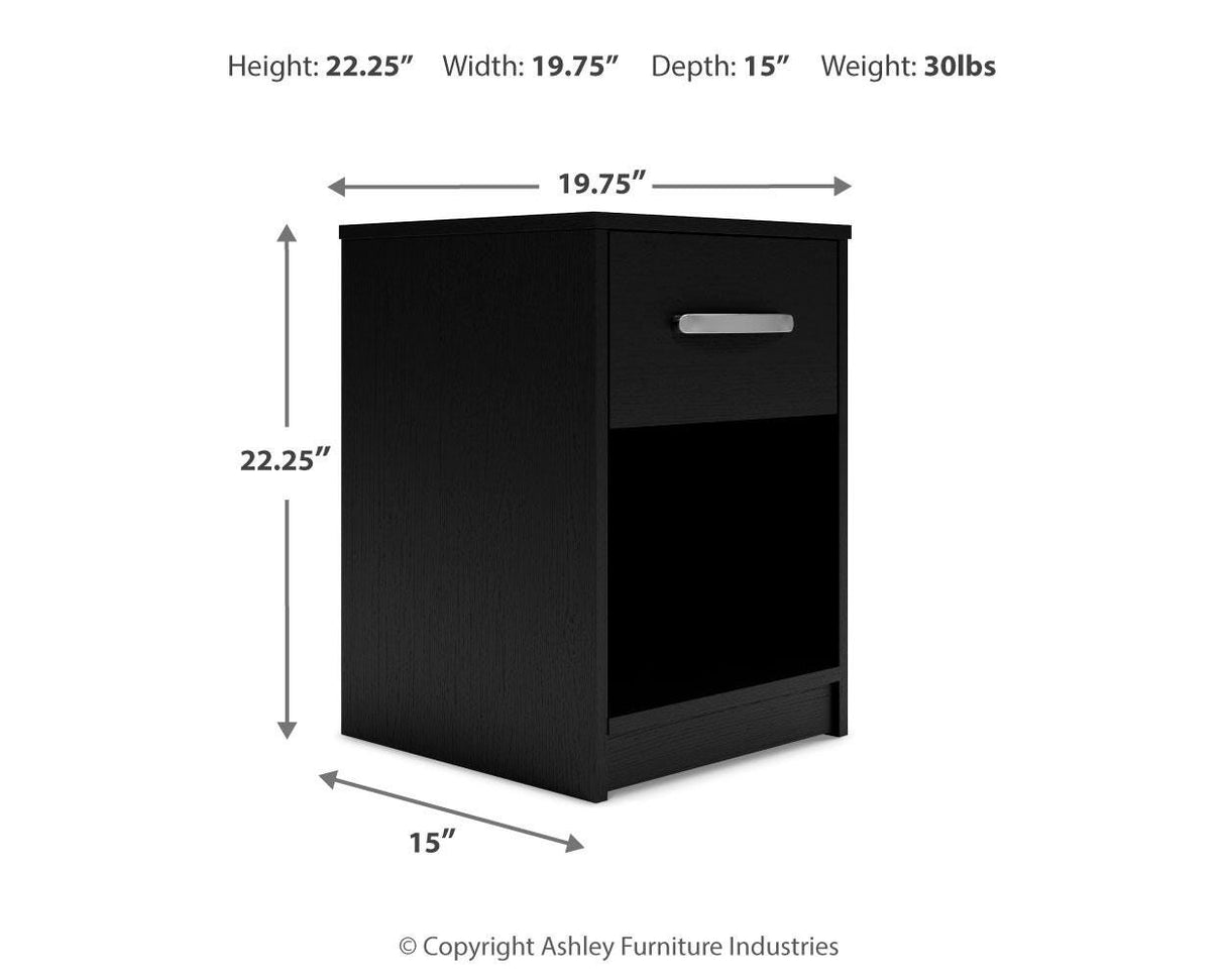 Finch Black Nightstand from Ashley Furniture - Luna Furniture