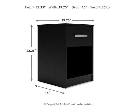 Finch Black Nightstand from Ashley Furniture - Luna Furniture