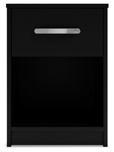 Finch Queen Platform Bed with 2 Nightstands in Black from Ashley - Luna Furniture