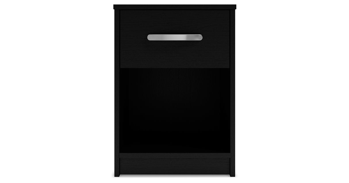 Finch Queen Panel Platform Bed with Dresser, Chest and 2 Nightstands in Black/Brown from Ashley Furniture - Luna Furniture