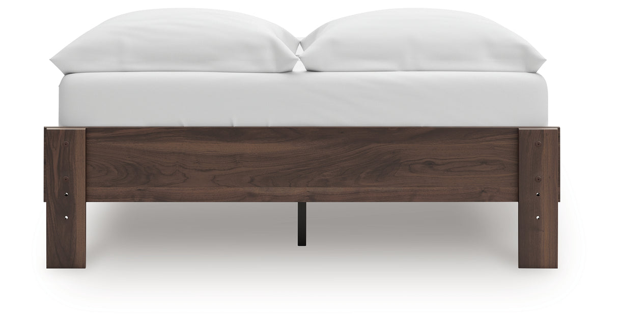 Calverson Mocha Full Platform Bed with Dresser, Chest and 2 Nightstands from Ashley Furniture - Luna Furniture