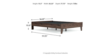 Calverson Mocha Full Platform Bed with Dresser and Chest from Ashley Furniture - Luna Furniture