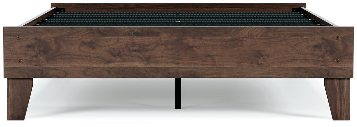 Calverson Mocha Full Platform Base Bed from Ashley - Luna Furniture