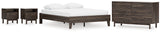 Calverson Mocha Queen Platform Bed with Dresser and 2 Nightstands from Ashley Furniture - Luna Furniture