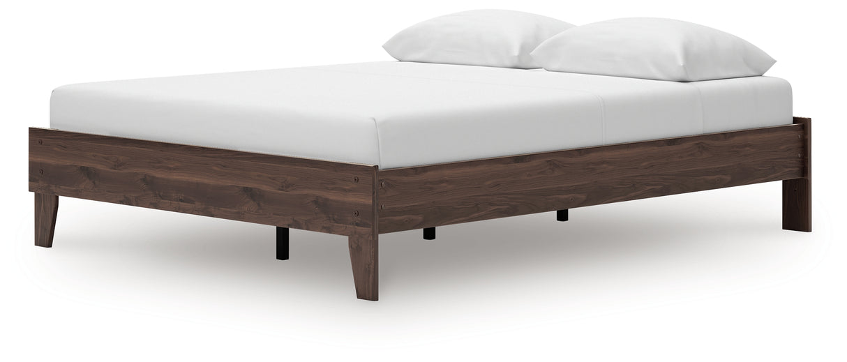 Calverson Mocha Queen Platform Base Bed from Ashley - Luna Furniture