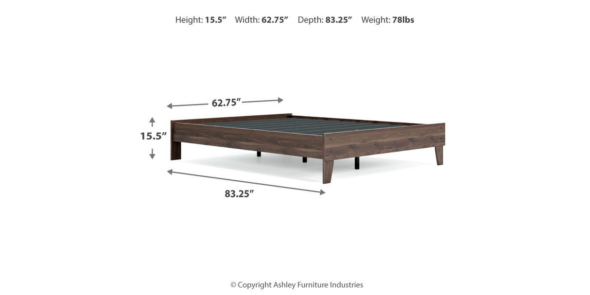 Calverson Mocha Queen Platform Bed with Dresser and Chest from Ashley Furniture - Luna Furniture
