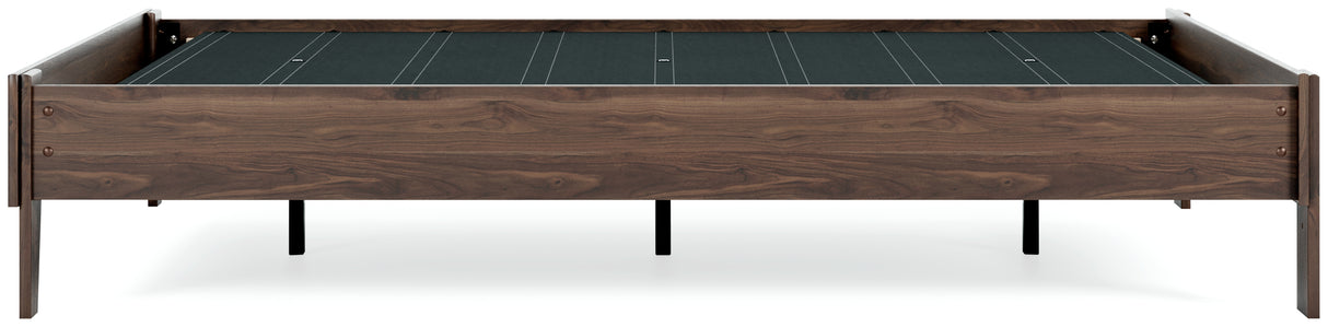 Calverson Queen Platform Bed with 2 Nightstands in Mocha from Ashley - Luna Furniture