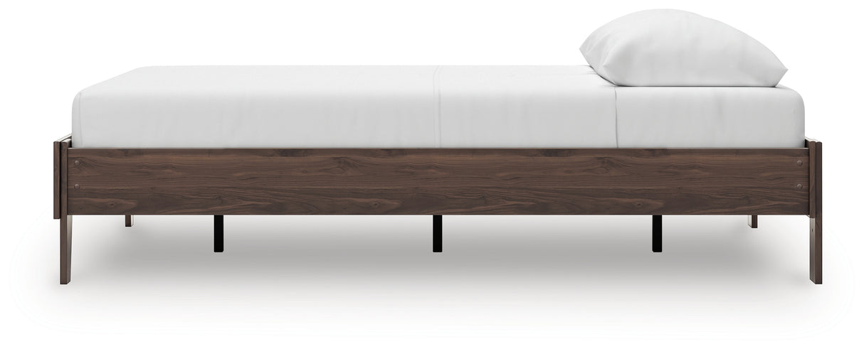 Calverson Mocha Queen Platform Base Bed from Ashley - Luna Furniture
