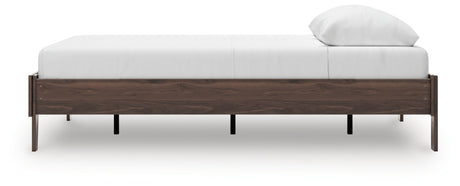 Calverson Mocha Queen Platform Bed with Dresser and Chest from Ashley Furniture - Luna Furniture