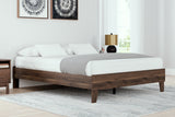 Calverson Mocha Queen Platform Base Bed from Ashley - Luna Furniture