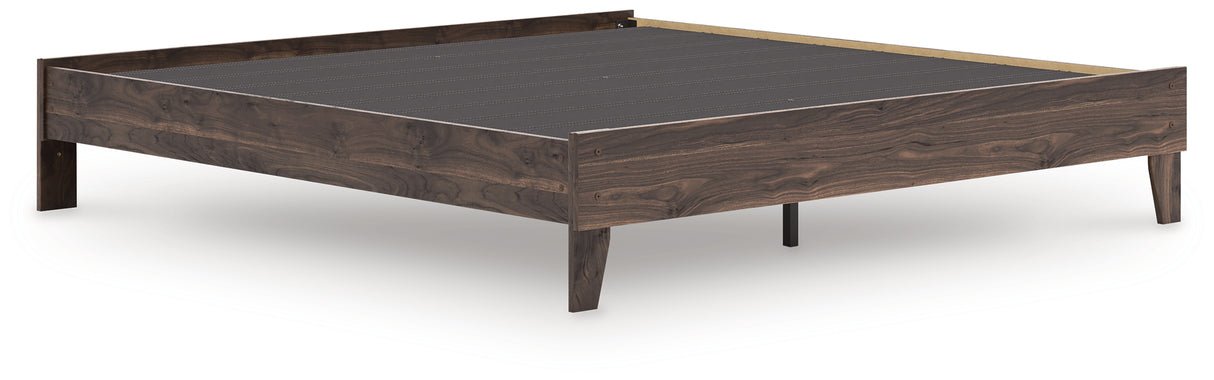 Calverson Brown King Platform Base Bed from Ashley - Luna Furniture
