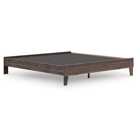 Calverson Brown King Platform Base Bed from Ashley - Luna Furniture