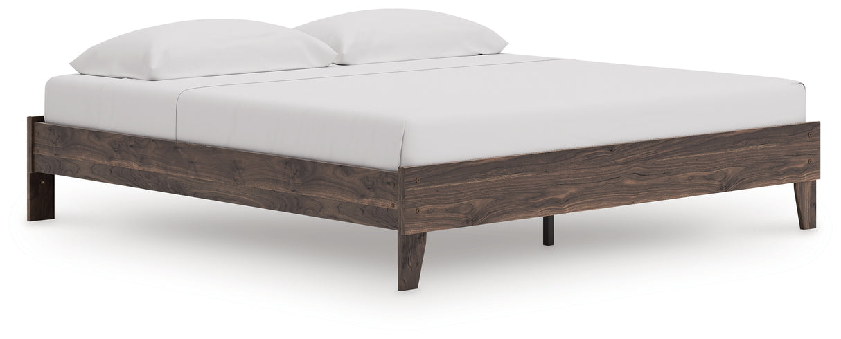Calverson Brown King Platform Base Bed from Ashley - Luna Furniture