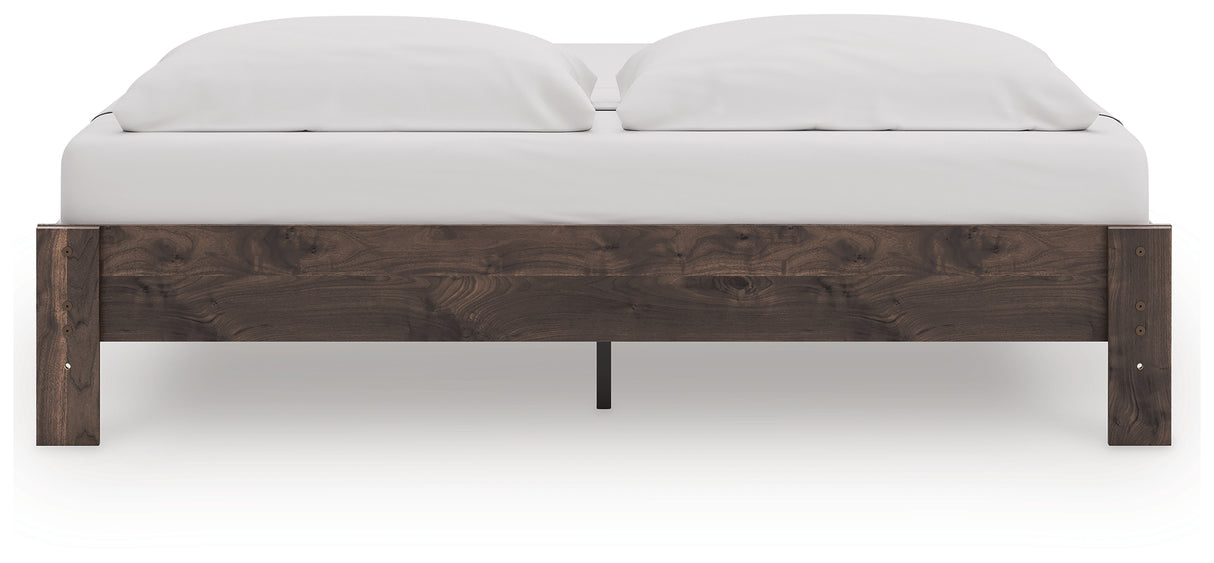 Calverson Brown King Platform Base Bed from Ashley - Luna Furniture