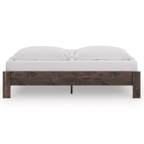 Calverson Brown King Platform Base Bed from Ashley - Luna Furniture