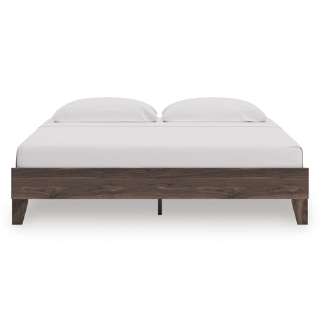 Calverson Brown King Platform Base Bed from Ashley - Luna Furniture
