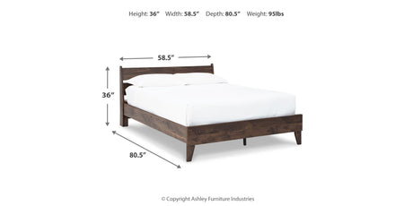 Calverson Mocha Full Platform Bed with Dresser and Chest from Ashley Furniture - Luna Furniture